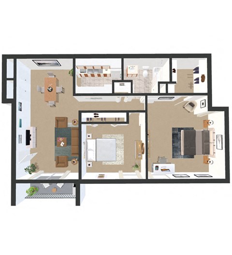 2 Bedroom 1 Bathroom Garden, 893 - 896 sqft at Crestview at Louisville Apartments, Louisville, 40217